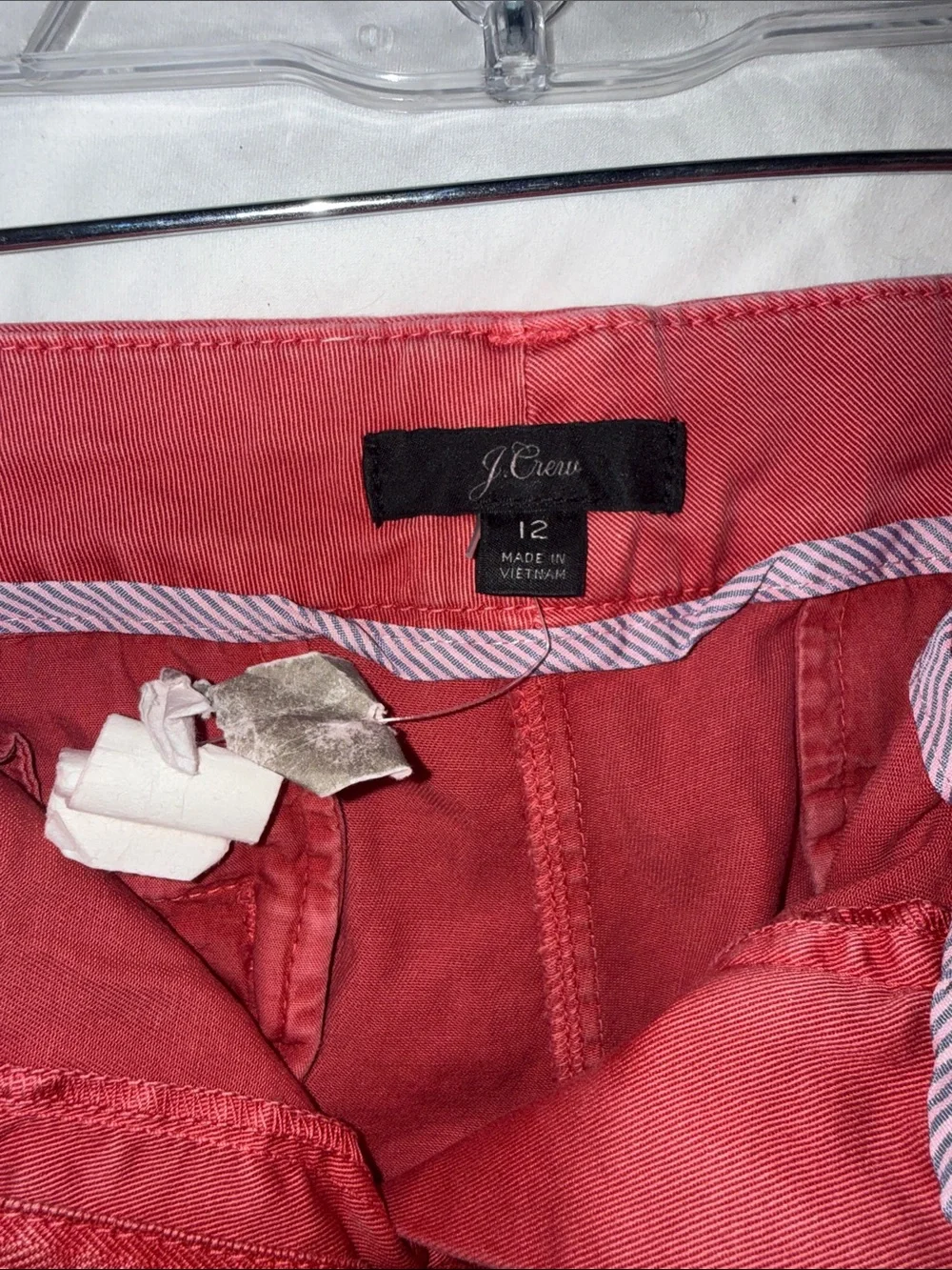 J. Crew Women’s Red Cotton Chino Shorts 12 NWT pockets